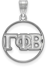 Image of Sterling Silver Gamma Phi Beta Small Circle Pendant by LogoArt (SS011GPB)