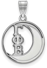 Image of Sterling Silver Gamma Phi Beta Small Circle Pendant by LogoArt (SS041GPB)