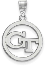 Image of Sterling Silver Georgia Institute of Technology Small Pendant Circle by LogoArt