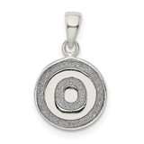 Image of Sterling Silver Glitter Enamel Letter O Circle Pendant