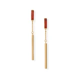 Image of Sterling Silver Gold-plated Amber Bar Drop Earrings