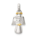 Image of Sterling Silver Gold-plated Polished Angel Pendant