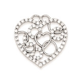 Image of Sterling Silver Heart & Circles CZ Pendant