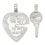 Image of Sterling Silver Heart & Key Pendants