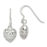 Image of Sterling Silver Heart Dangle Earrings QE14585