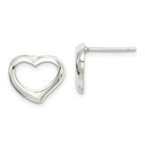 Image of 10mm Sterling Silver Heart Stud Post Earrings QE8697