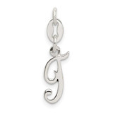 Image of Sterling Silver Initial T Pendant QC6510T