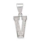 Image of Sterling Silver Initial V Pendant QC2762V