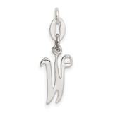 Image of Sterling Silver Initial W Pendant QC6510W