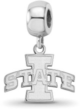 Image of Sterling Silver Iowa State University Small Dangle Bead by LogoArt (SS014IAS)