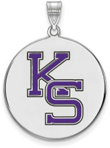 Image of Sterling Silver Kansas State University Large Disc Pendant by LogoArt SS073KSU