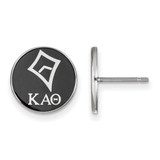 Sterling Silver Kappa Alpha Theta Enamel Post Earrings by LogoArt (SS046KAT)