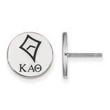 Sterling Silver Kappa Alpha Theta Enamel Post Earrings by LogoArt (SS047KAT)