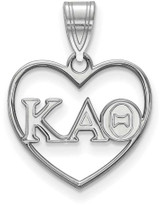 Image of Sterling Silver Kappa Alpha Theta Heart Pendant by LogoArt (SS008KAT)