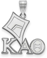 Image of Sterling Silver Kappa Alpha Theta Medium Pendant by LogoArt (SS036KAT)