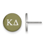 Sterling Silver Kappa Delta Enamel Post Earrings by LogoArt (SS031KD)