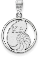 Image of Sterling Silver Kappa Delta Small Circle Pendant by LogoArt (SS041KD)