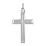 Image of Sterling Silver Laser Designed Cross Pendant QXR117