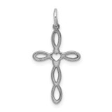 Image of Sterling Silver Laser Designed Cross Pendant QXR134