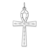 Image of Sterling Silver Laser Designed Cross Pendant QXR139