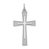 Image of Sterling Silver Laser Designed Cross Pendant QXR151