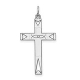 Image of Sterling Silver Laser Designed Cross Pendant QXR154