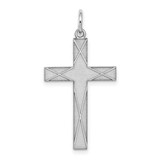 Image of Sterling Silver Laser Designed Cross Pendant QXR175