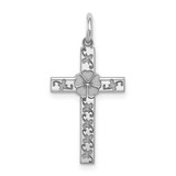 Image of Sterling Silver Laser Designed Cross Pendant QXR189
