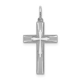 Image of Sterling Silver Laser Designed Cross Pendant QXR211