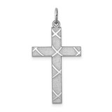 Image of Sterling Silver Laser Designed Cross Pendant QXR261
