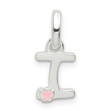 Image of Sterling Silver Letter I w/ Enamel Pendant