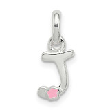 Image of Sterling Silver Letter J w/ Enamel Pendant