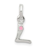 Image of Sterling Silver Letter L w/ Enamel Pendant