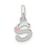 Image of Sterling Silver Letter S w/ Enamel Pendant