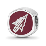 Image of Sterling Silver LogoArt Florida State University Cushion Shaped Enameled Bead