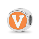 Image of Sterling Silver LogoArt U Of Virginia V with Swords Cushion Shaped Logo Bead