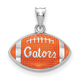 Image of Sterling Silver LogoArt University of Florida Gators Enameled Football Pendant
