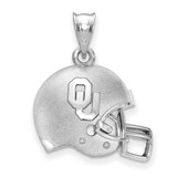 Image of Sterling Silver LogoArt University of Oklahoma Football Helmet Pendant