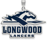 Image of Sterling Silver Longwood University XL Enamel Pendant by LogoArt