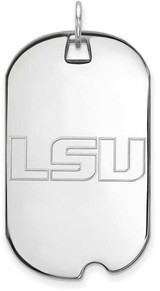 Image of Sterling Silver Louisiana State University Large Dog Tag by LogoArt