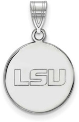 Image of Sterling Silver Louisiana State University Medium Disc Pendant by LogoArt