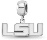 Image of Sterling Silver Louisiana State University Small Dangle Bead by LogoArt SS030LSU