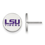 Sterling Silver Louisiana State University Small Enamel Disc Earrings by LogoArt