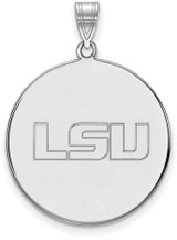 Image of Sterling Silver Louisiana State University XL Disc Pendant by LogoArt