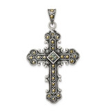 Image of Sterling Silver Marcasite Cross Pendant QC5281