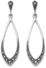 Image of Sterling Silver Marcasite Drop Earrings