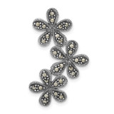 Image of Sterling Silver Marcasite Flower Pendant QP3955