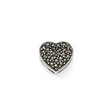 Image of Sterling Silver Marcasite Heart Pendant QP3942
