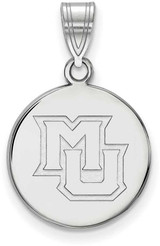 Image of Sterling Silver Marquette University Medium Disc Pendant by LogoArt