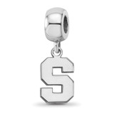 Sterling Silver Michigan State University Small Dangle Bead by LogoArt SS036MIS